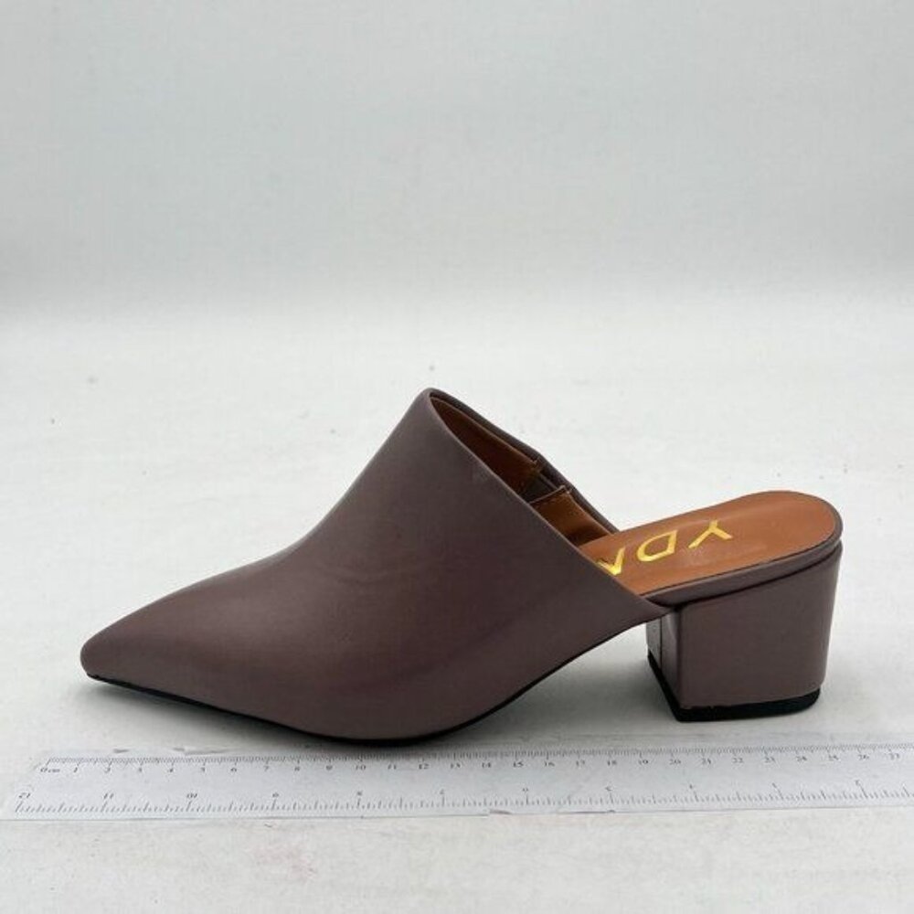 YDN Women Block Low Heel Mules Slip on Loafers Pointed Toe Sandals Slide Shoes